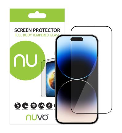 NUVO ochranné sklo na displej pre Apple iPhone 14 Pro čierny rám 2