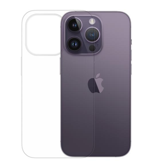 Gumený obal na Apple iPhone 14 Pro priehľadný