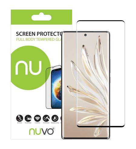 NUVO Tempered Glass Screen Protector for Honor 70 5G black