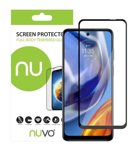 NUVO ochranné sklo na displej pre Motorola Moto E32s čierny rám