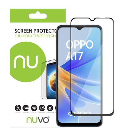 NUVO ochranné sklo na displej pre Oppo A17 čierny rám