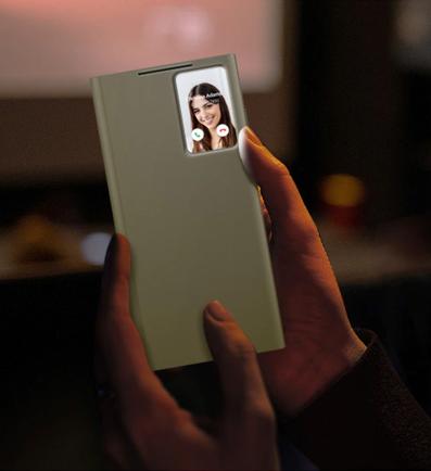 Samsung Clear View Cover puzdro na Galaxy S23 Ultra krémové 2