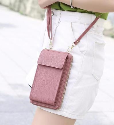 Compact Crossbody Smartphone Purse pink 2
