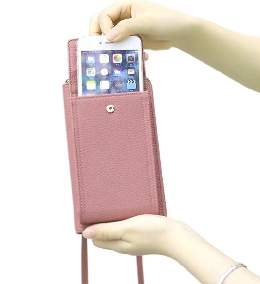 Compact Crossbody Smartphone Purse pink
