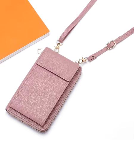 Compact Crossbody Smartphone Purse pink