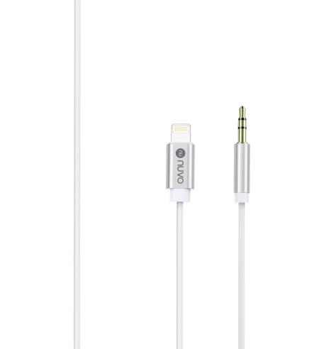 NUVO prepojovací audio kábel AUX 3.5 mm / lightning biely