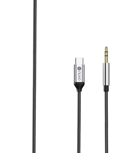 NUVO prepojovací audio kábel AUX 3.5 mm / USB-C čierny