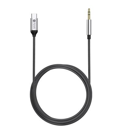 NUVO prepojovací audio kábel AUX 3.5 mm / USB-C čierny 2