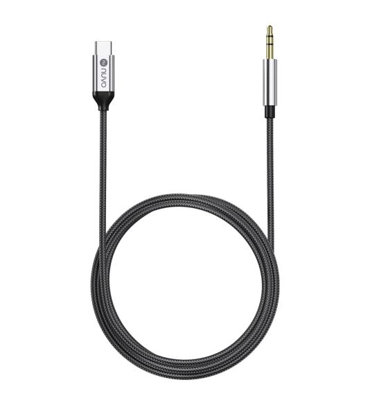 Connecting Audio Cable 3.5mm Jack to USB-C black