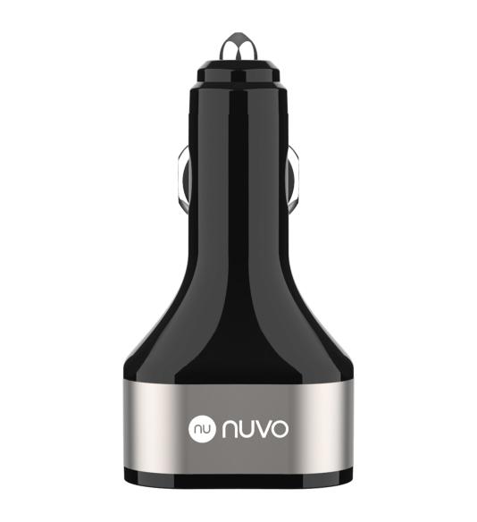 NUVO 44W In-car Charger with 2x USB and 1x USB-C Outputs black