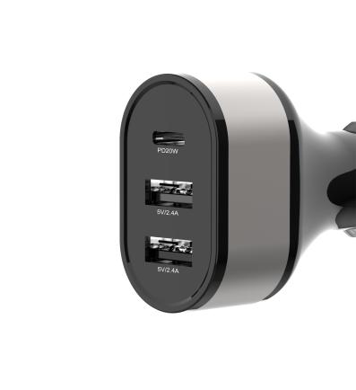 NUVO 44 W autonabíjačka s výstupmi 2x USB a 1x USB-C čierna 2