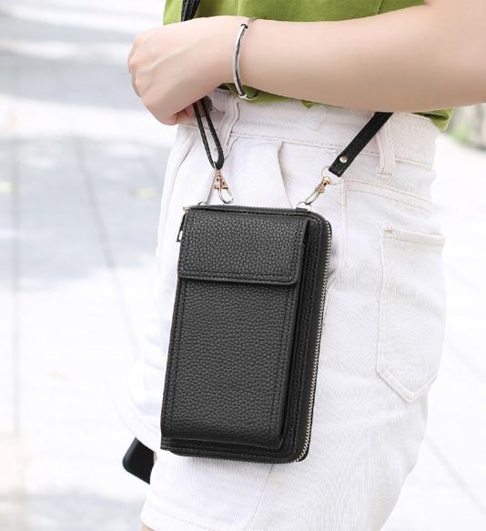 Compact Crossbody Smartphone Purse black