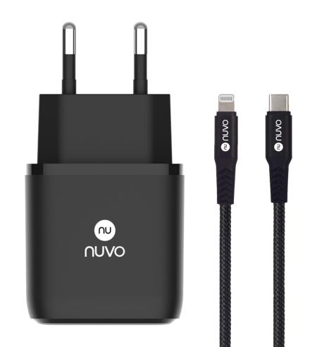 NUVO sieťová nabíjačka Power Delivery s lightning káblom