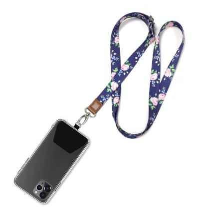 Phone Lanyard dark flowers 2