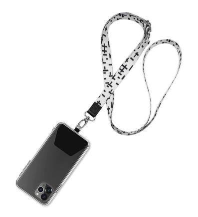 Phone Lanyard white pattern 2