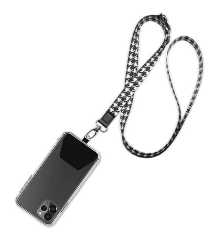 Phone Lanyard black pattern