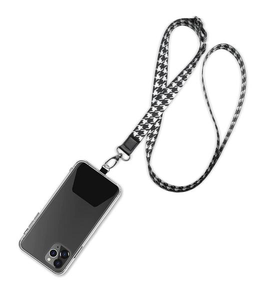 Phone Lanyard black pattern