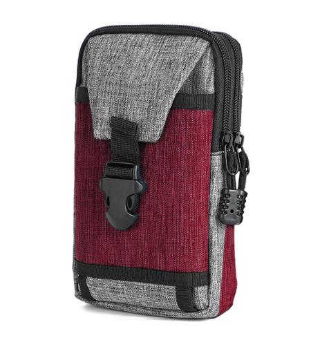 Sports Belt Case for Smartphone and Personal Items maroon